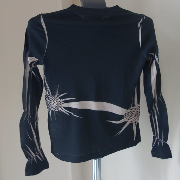 Tristan & Iseut Size M 100% Polyester Black & Cream Top - Picture 4 of 14